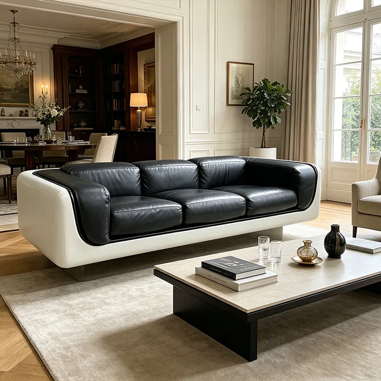 Komercyjna skórzana sofa z włókna szklanego