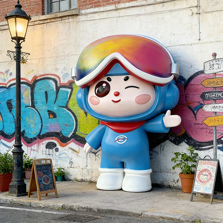 Rainbow Fiberglass Mascot Sculpture